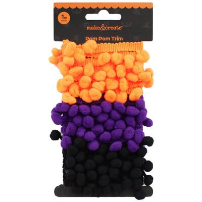 Halloween Pompom Trim: Pack of 3 image number 1