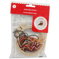 Christmas Cross Stitch Hoop Set: Robin