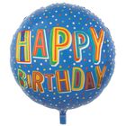 31 Inch Happy Birthday Blue Helium Balloon image number 1