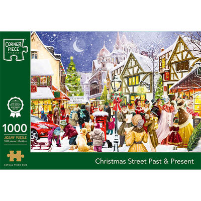 Christmas Street Past & Present 1000 Piece Jigsaw Puzzle image number 1