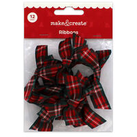 Christmas Tartan Ribbons: Pack of 15