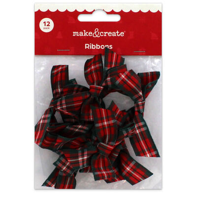 Christmas Tartan Ribbons: Pack of 15 image number 1