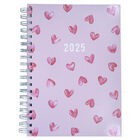 Pink Hearts 2025 Day a Page Yearly Diary image number 1