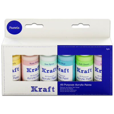 Kraft All Purpose Pastel Acrylic Paints: Pack of 6 From 3.00 GBP