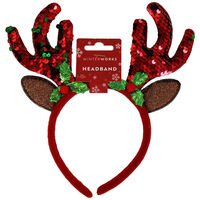 Sequin Reindeer Headband