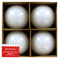 Christmas Decorate Your Own White Baubles: Pack of 4