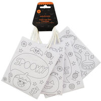 Halloween Colour Your Own Paper Treat Bags: Pack of 4