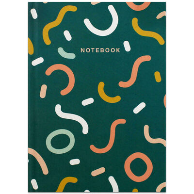 A5 Green Boho Patterned Notebook image number 1