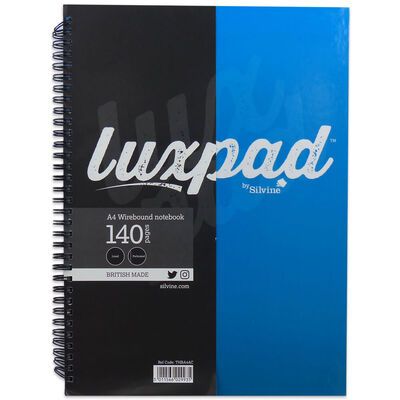 A4 Wiro Hardback Luxpad Silvine Notebook image number 1
