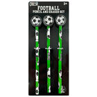 Football Pencils and Erasers: Pack of 3 image number 1