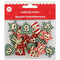 Christmas Advent Wooden Number Embellishments