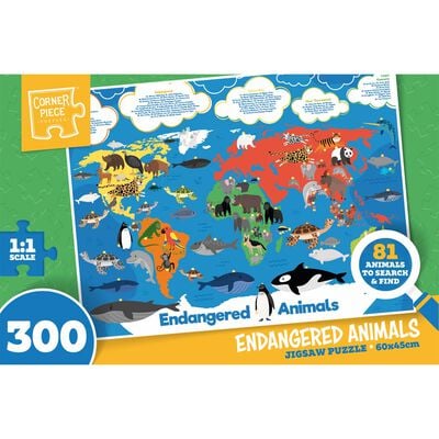Endangered Animals 300 Piece Jigsaw Puzzle image number 1