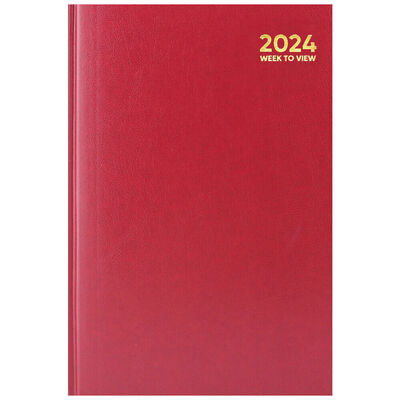 A4 2024 Hardcase Week to View Diary: Red image number 1