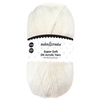 DK Acrylic Yarn: White 100g