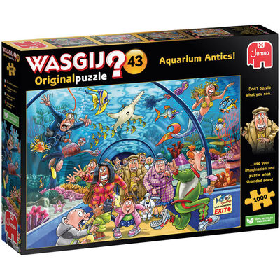 Wasgij Original 43 Aquarium Antics! 1000 Piece Jigsaw Puzzle image number 1