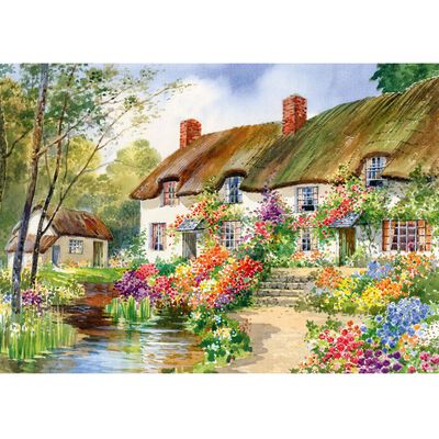 Cottage Garden & Stream 500 Piece Jigsaw Puzzle From 0.50 GBP | The Works