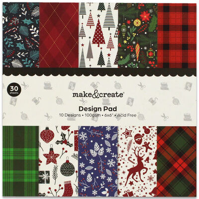 Christmas Tartan Design Pad: 6 x 6 Inches image number 1