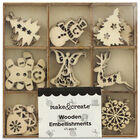 Christmas Wooden Craft Embellishments: Pack of 45 image number 1