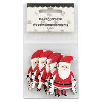 Christmas Santa Wooden Embellishments