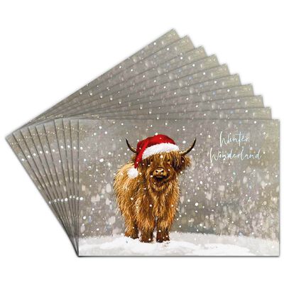 Highland Cow Cancer Research UK Charity Christmas Cards: Pack of 10 image number 2