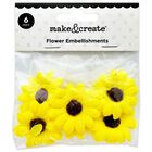 Fabric Yellow Daisy Embellishments: Pack of 6 image number 1