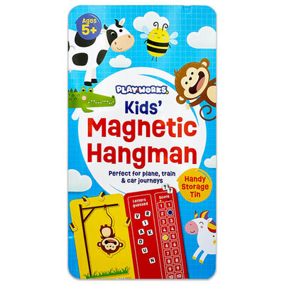 PlayWorks Magnetic Hangman Travel Tin Game image number 1