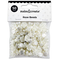 Pearl Rose Beads: Pack of 50