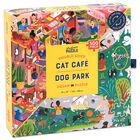 Double Sided Cat Café and Dog Park 500 Piece Jigsaw Puzzle image number 1
