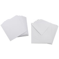 10 White Cards and Envelopes: 6 x 6 Inches