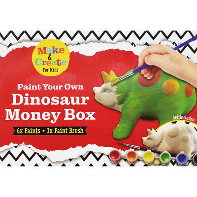 Original Stationery Paint Your Own Dinosaur Money Bank Craft Kit, Toddler Painting Set, Dinosaur Gifts for Boys