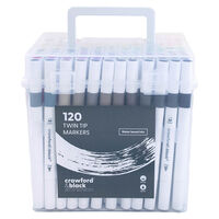 Crawford & Black Twin Tip Markers: Pack of 120