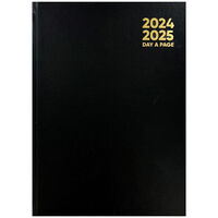 A5 Black 2024-2025 Day a Page Academic Diary