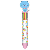 Cute Crew 6 in 1 Multi-Coloured Pen: Cat