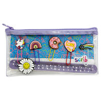 Scribb It Pencil Case with Paperclips: Lilac