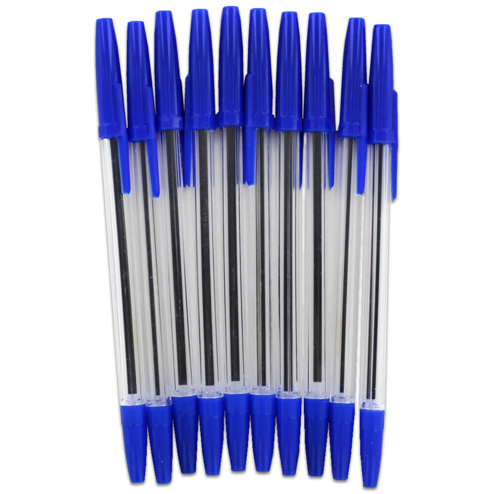 Works Essentials Blue Ballpoint Pens: Pack of 10 From 1.00 GBP