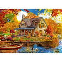 Autumnal Lake House 500 Piece Jigsaw Puzzle