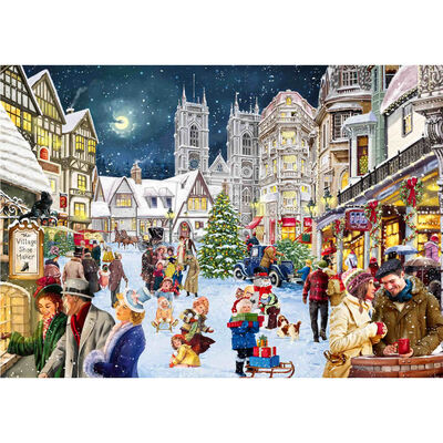 Christmas High Street Past & Present 1000 Piece Jigsaw Puzzle image number 2