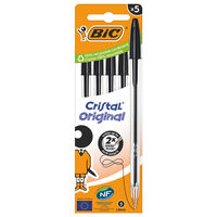 Bic Cristal Original Black Pens: Pack of 5