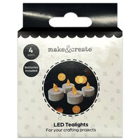 LED Tealights and Batteries: Pack of 4