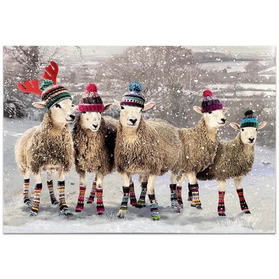 Festive Sheep Cancer Research UK Charity Christmas Cards: Pack of 10 image number 1