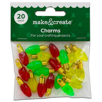 Coloured Light Bulb Charms: Pack of 20