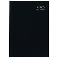 A5 Black Day a Page 2025 Diary