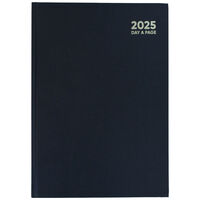 A4 Black Day a Page 2025 Diary