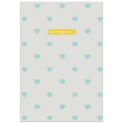 A5 Flexi Grey Blue Hearts Notebook image number 1
