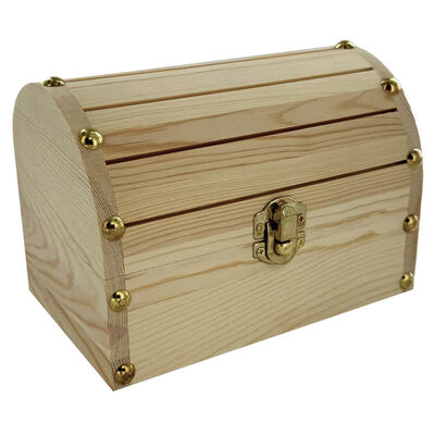 Wooden Chest with Metal Clasp image number 1