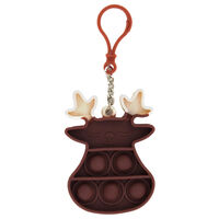 Mini Festive Reindeer Fidget Popper Keyring