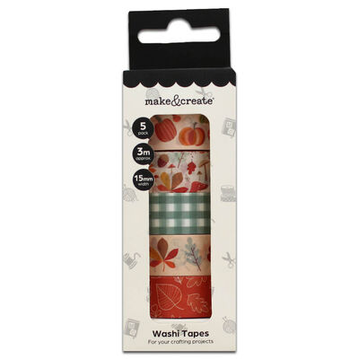 Autumn Washi Tape: Pack of 5 image number 1