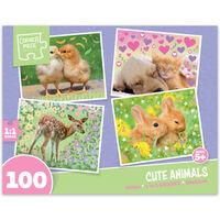 Cute Animals 4-in-1 Jigsaw Puzzle Set