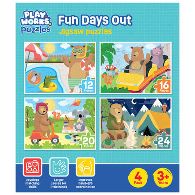 PlayWorks Fun Days Out 4-in-1 Jigsaw Puzzle Set image number 1