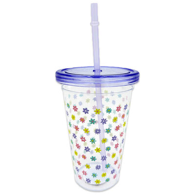 Easter Drinking Cup with Straw: Flowers image number 1